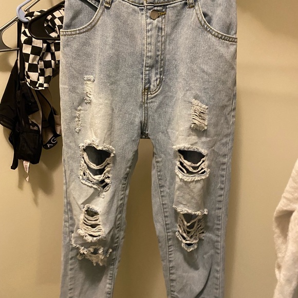 distressed XS blue mom jeans - Picture 1 of 4